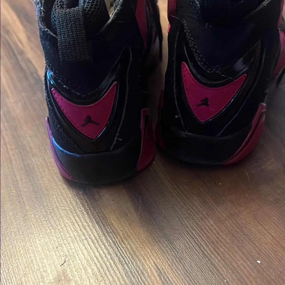 Nike  Air Jordan True Flight Black and Fushia High-Top Sneakers - Picture 4 of 6